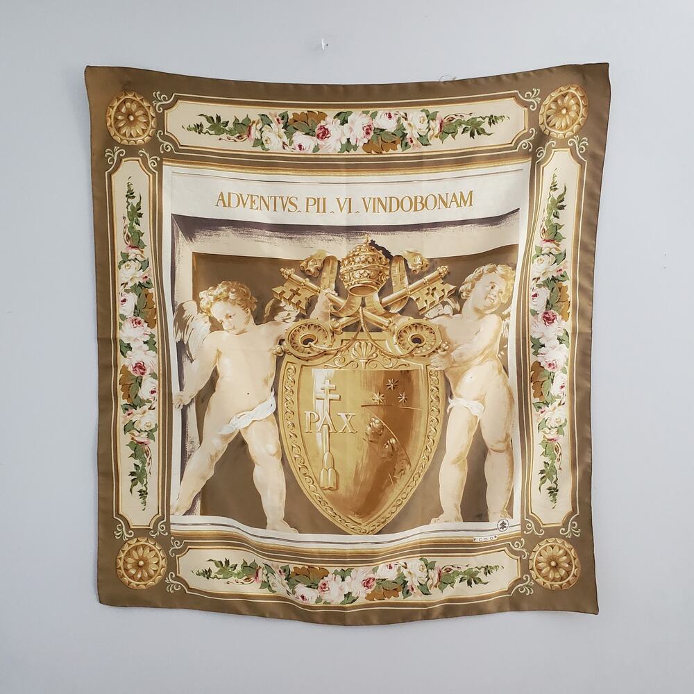 Vintage Echo Vatican Library Collection Large Scarf